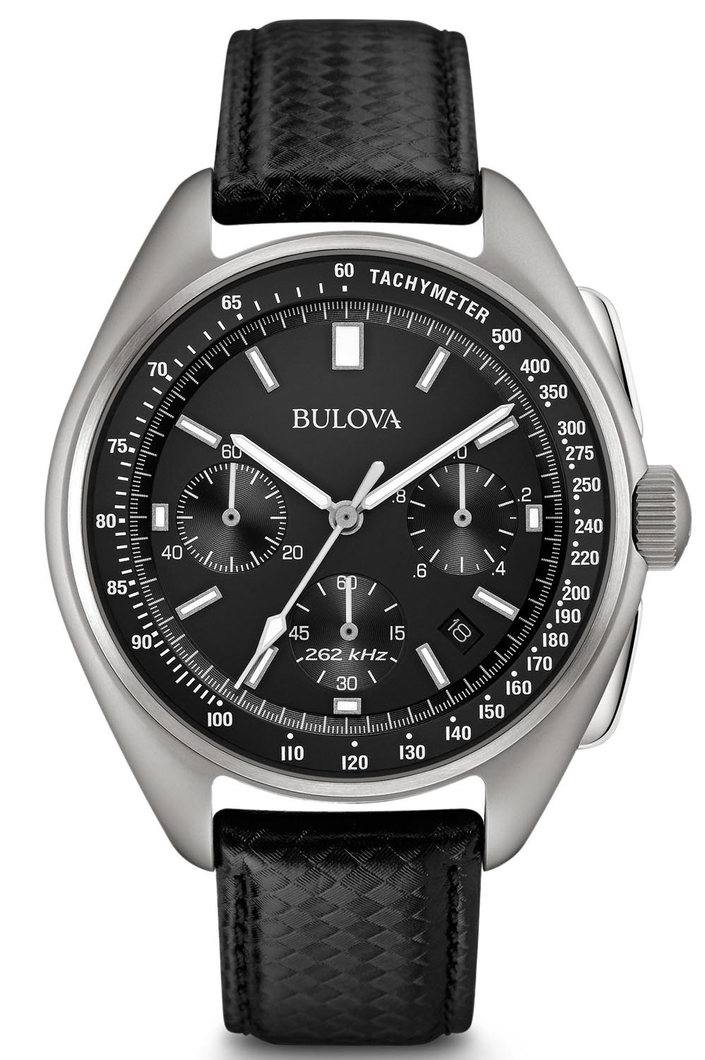 Bulova lunar pilot chronograph - Apollo 15 edition kvartsur med månlandningshistoria | 96B251 - Quartz - Silver - Herrklocka - Läder - Safir