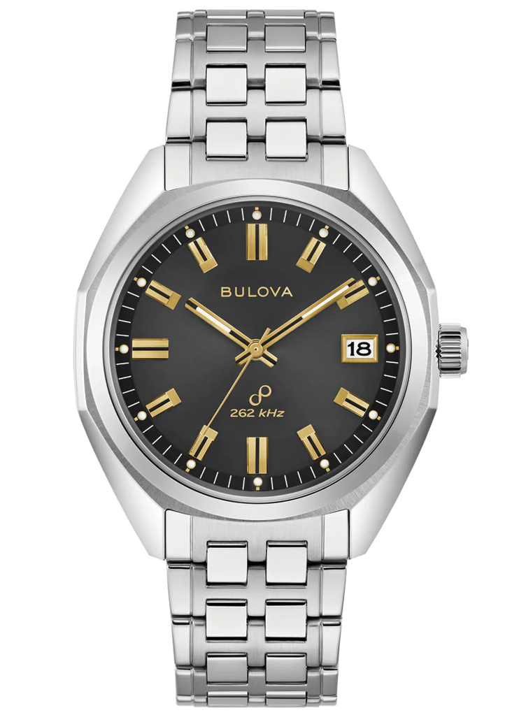 Elegant herrklocka från Bulova med högprecisions quartzverk och gulddetaljer - Jet Star vintage design | 96B415 - Quartz - Silver - Herrklocka -...