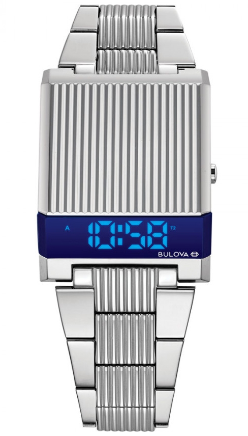 Bulova Computron Archive Series digital LED-klocka i retro 70-talsdesign | 96C139 - Digitalt - Silver - Herrklocka - Rostfri stål - Härdat...