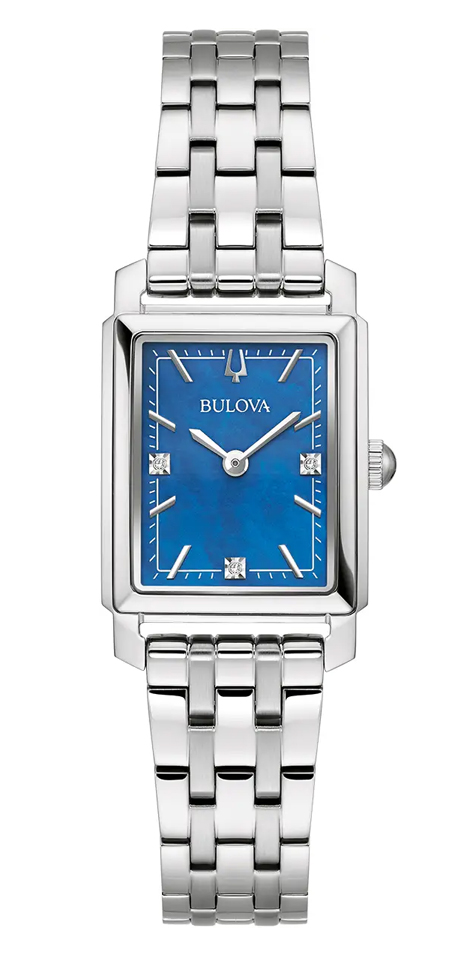 Bulova Sutton Rectangle 96P245 - Quartz - Silver - Damklocka - Rostfri stål - Härdat mineralglas