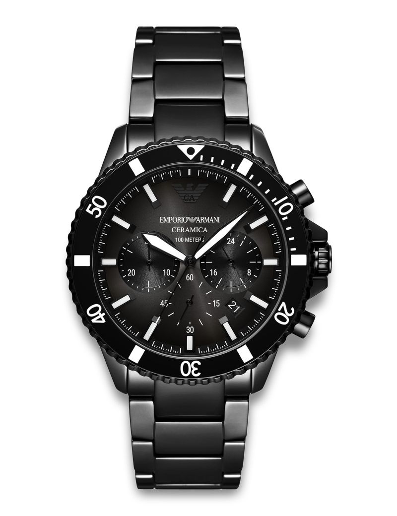 Emporio Armani World Explorer AR70010 - Quartz - Svart - Herrklocka - Rostfri stål - Härdat mineralglas