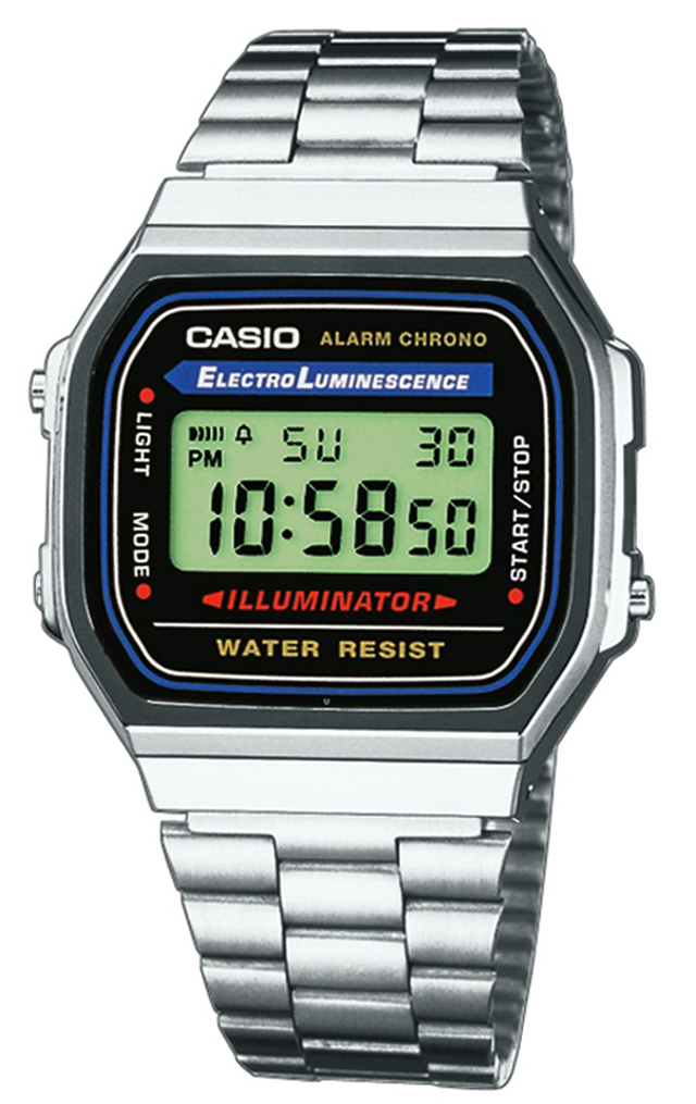 Casio | Retro digital stålklassiker i modern design | A168WA-1YES - Digitalt - Silver - Unisex - Rostfri stål - Akryl