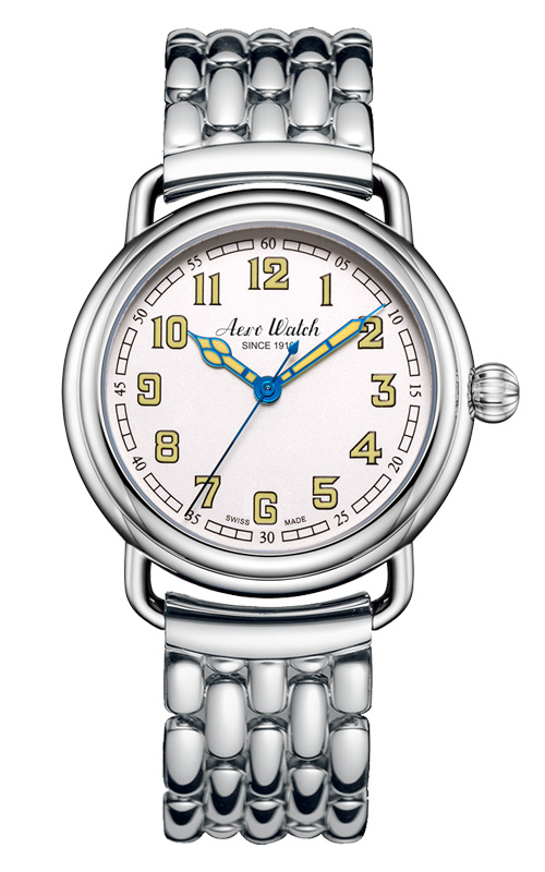 Aerowatch 1942 Mechanic A 40900 AA01 M - Mechanical Automatic (hand-wound) - Silver - Herrklocka - Rostfri stål - Safir