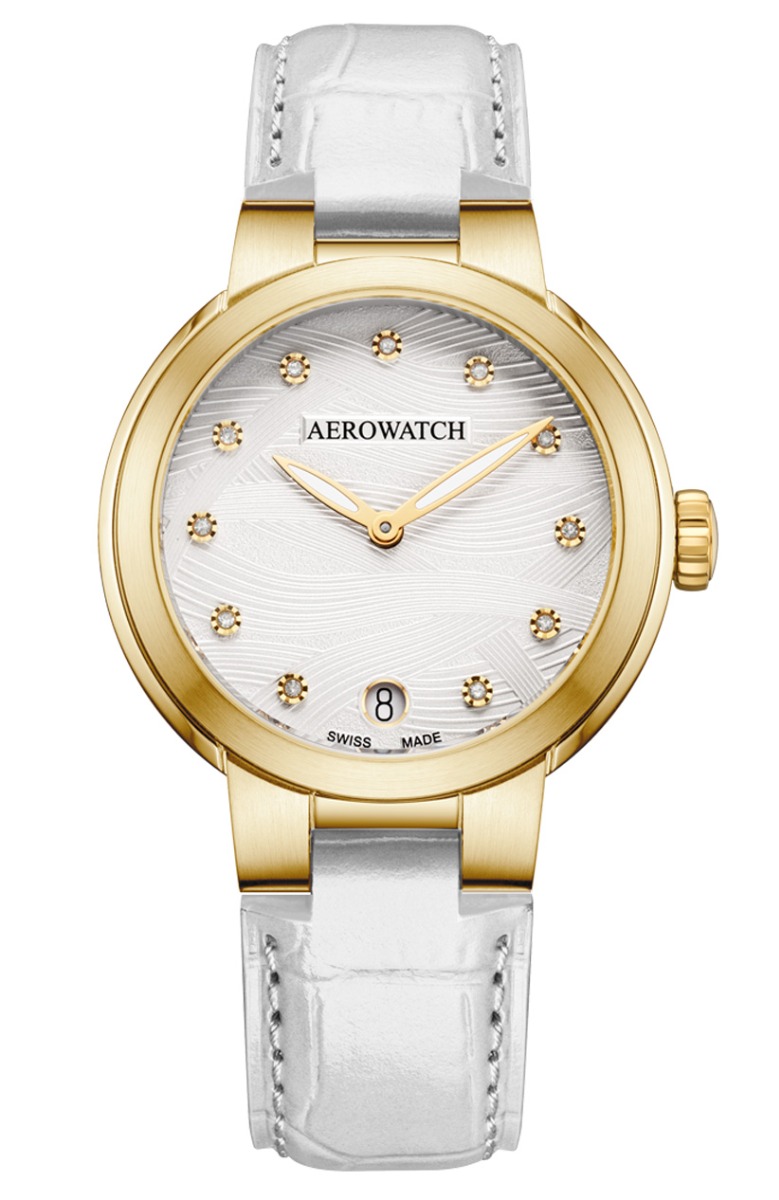 Aerowatch Harmonie Lady Quartz A 42107 JA03 - Quartz - Guld - Damklocka - Läder - Safir