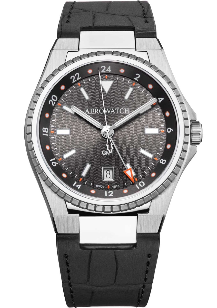 Aerowatch Milan GMT Sport Quartz A 44999 AA01 - Quartz - Silver - Herrklocka - Läder - Safir