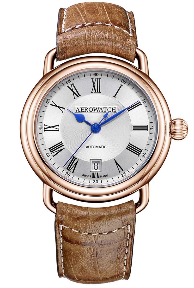 Aerowatch 1942 Automatic A 60900 RO26 - Automatisk - Rött guld - Herrklocka - Läder - Safir