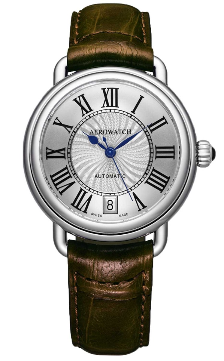 Aerowatch 1942 Lady Elegance Auto A 60960 AA01 - Automatisk - Silver - Herrklocka - Läder - Safir