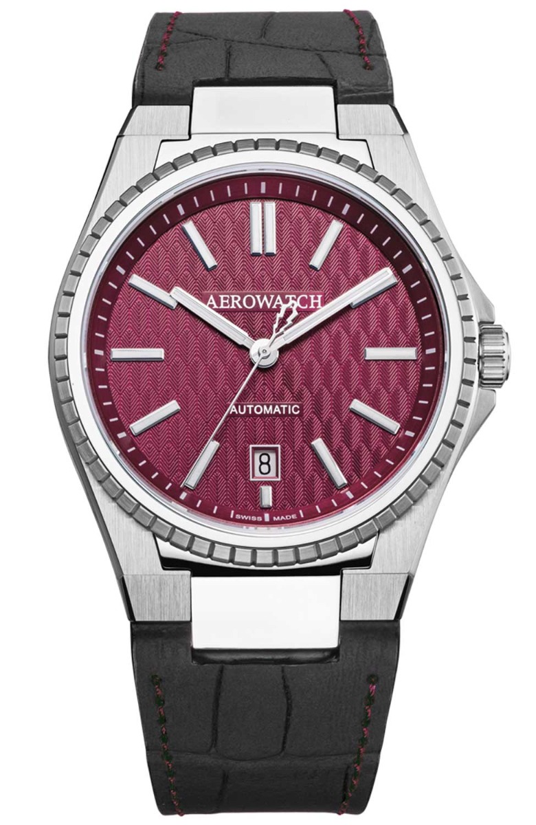Aerowatch Milan Sport Automatic A 60998 AA06 - Automatisk - Silver - Herrklocka - Läder - Safir