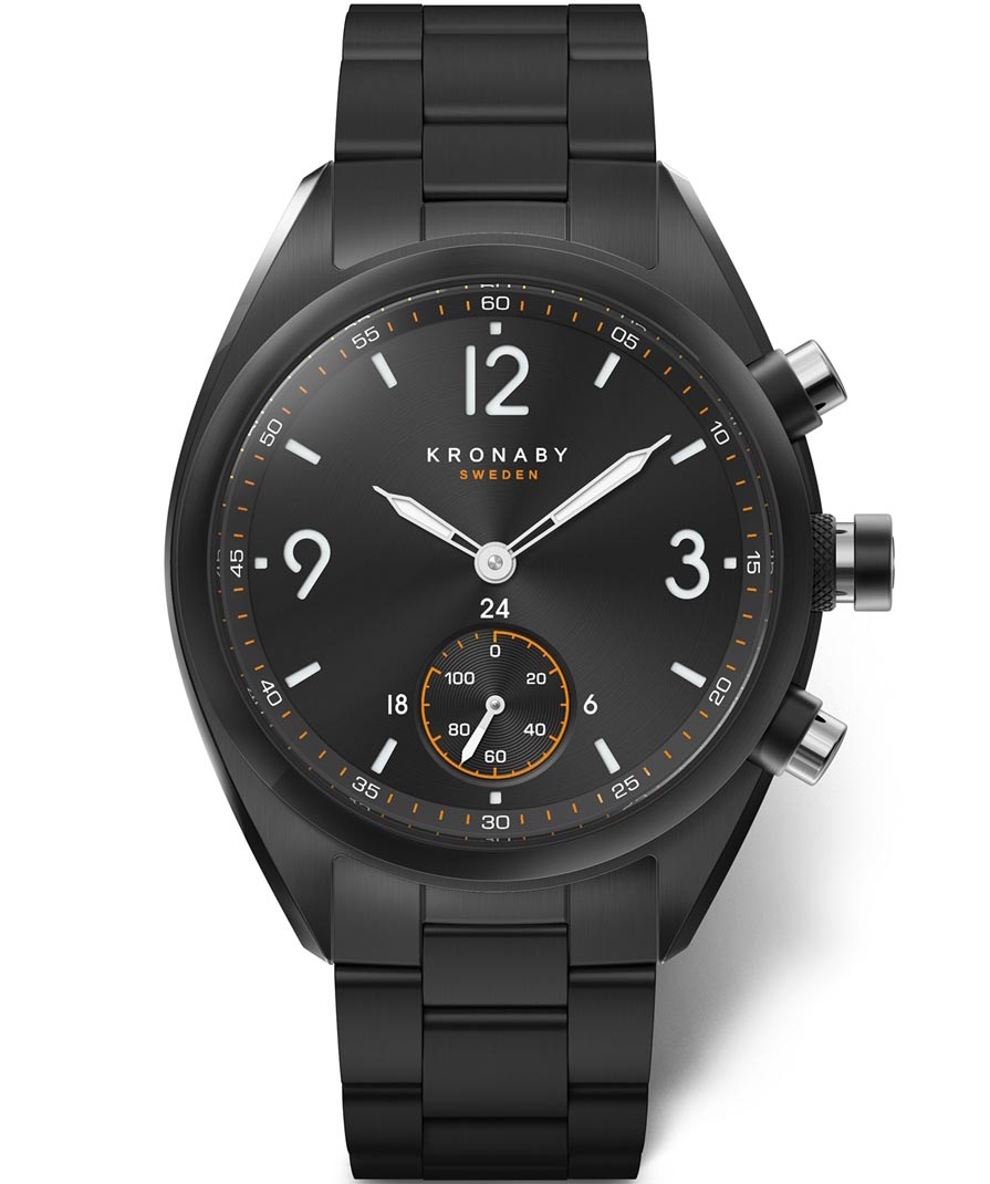 Hybridklocka med tydlig urskiva - Kronaby APEX A1000-3115 - Quartz - Svart - Herrklocka - Rostfri stål - Safir