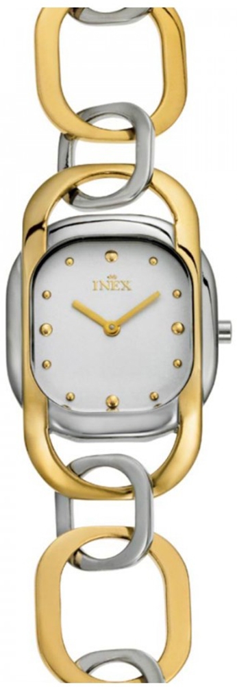 Underbart armband, som enkelt kan justeras till önskad längd - Inex Ladies Silver/Gold A102-1B4P - Quartz - Guld Silver - Damklocka - Rostfri stål...