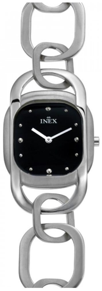 Ett smycke i tiden, för henne - Inex Ladies Silver/Black A102S5P - LQ2 - Quartz - Silver - Damklocka - Rostfri stål - Härdat mineralglas