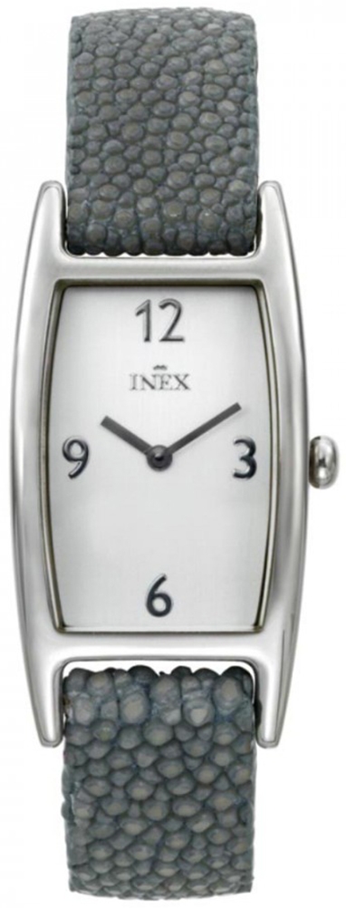 Läckert damur från Inex - Inex Ladies Silver/Silver A109-1S4KV - Quartz - Silver - Damklocka - Läder - Härdat mineralglas
