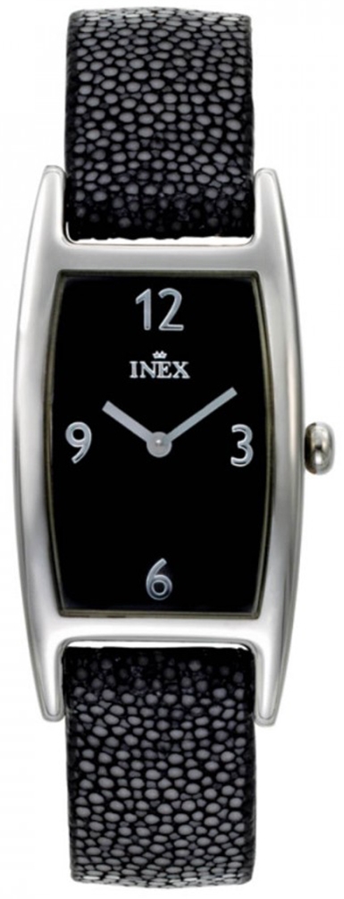 Minimalism för kvinnor - Inex Ladies Silver/Black A109S5KV - LQ2 - Quartz - Silver - Damklocka - Läder - Härdat mineralglas