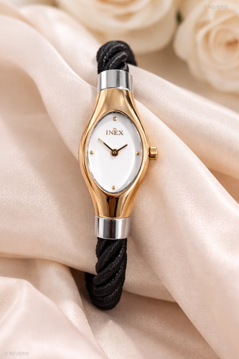 Damur - Inex Ladies Gold/Silver A110B4KV - LQ - Quartz - Guld - Damklocka - Textil - Härdat mineralglas