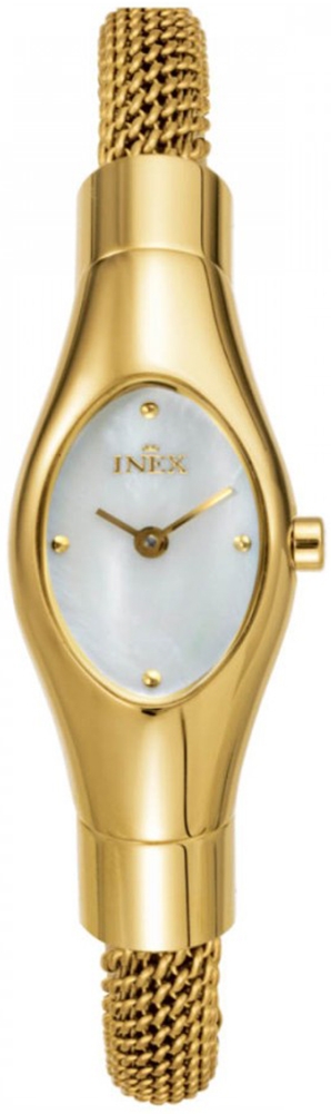 Damur - Inex Ladies Gold/White A110D0KV - LQ2 - Quartz - Guld - Damklocka - Mesh - Härdat mineralglas