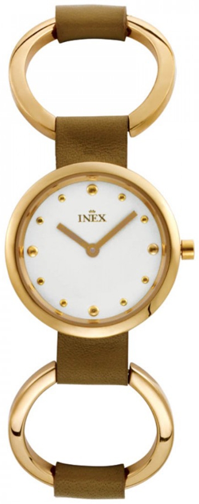 Damur - Inex Ladies Gold/Silver A114D4P - LQ2 - Quartz - Guld - Damklocka - Läder - Härdat mineralglas