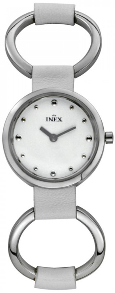 Damur - Inex Ladies Silver/White A114S4P - LQ2 - Quartz - Silver - Damklocka - Läder - Härdat mineralglas