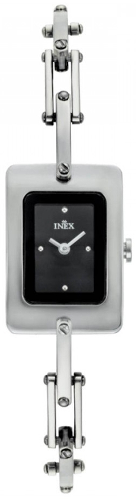 Damur - Inex Ladies Silver/Black A117-1S5KV - LQ2 - Quartz - Silver - Damklocka - Rostfri stål - Härdat mineralglas