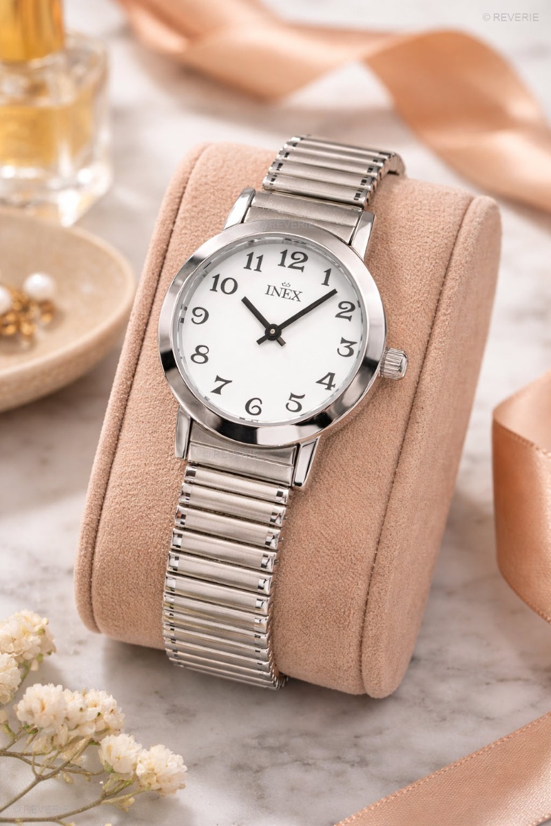 Inex Ladies 24mm Flex - Quartz - Silver - Damklocka - Rostfri stål - Härdat mineralglas