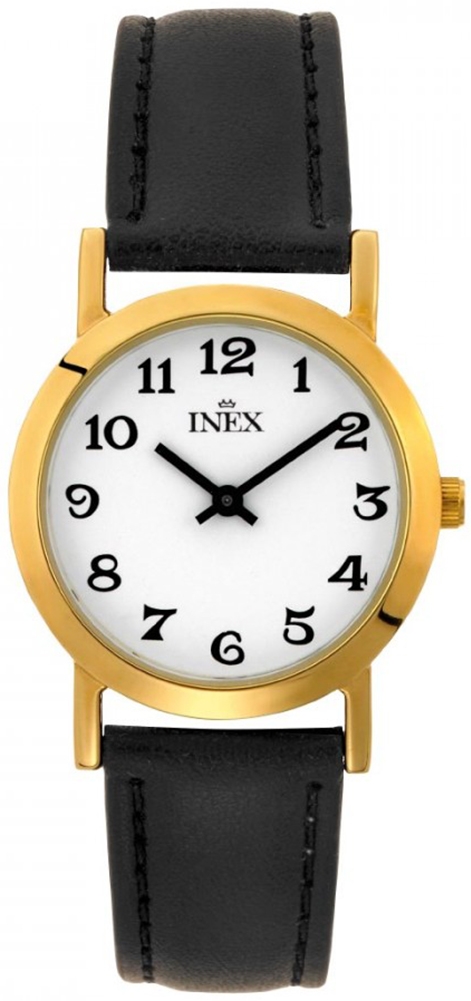 Herrur - Inex Mens Gold/White A12006D0A - RIP - Quartz - Guld - Herrklocka - Läder - Härdat mineralglas
