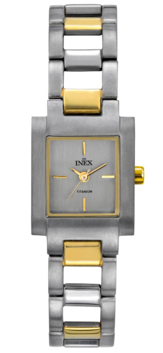 Inex Ladies Bicolor Titan with Beach A12117B3KV - Quartz - Silver - Damklocka - Rostfri stål - Härdat mineralglas