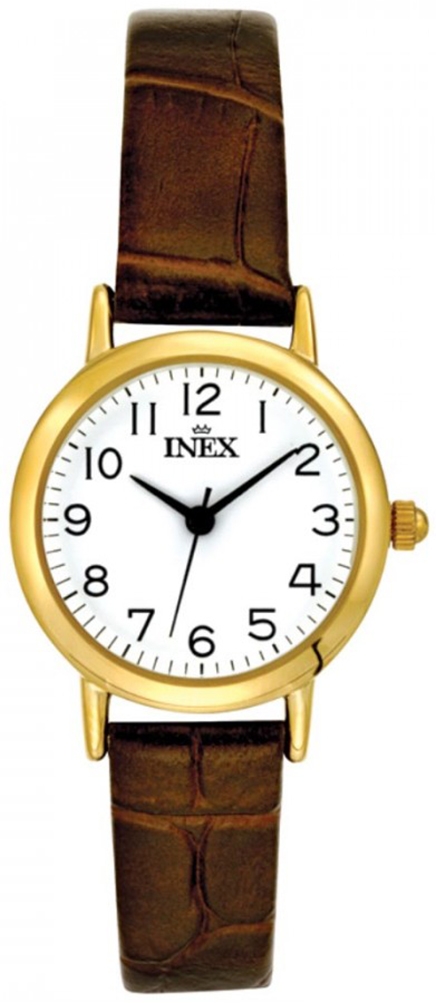 Inex Ladies Gold/White A12156D0A - Quartz - Guld - Damklocka - Läder - Härdat mineralglas