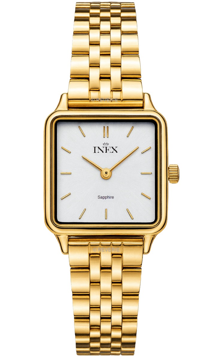Inex Ladies Golden Classic Petite Sapphire 23mm - Quartz - Guld - Damklocka - Rostfri stål - Safir