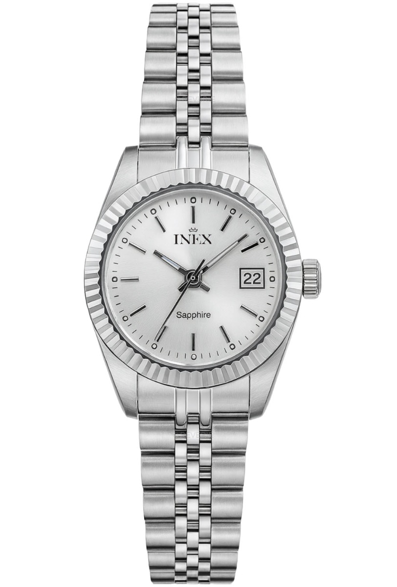 Inex Sapphire Ladies Classic 26mm - Quartz - Silver - Damklocka - Rostfri stål - Safir