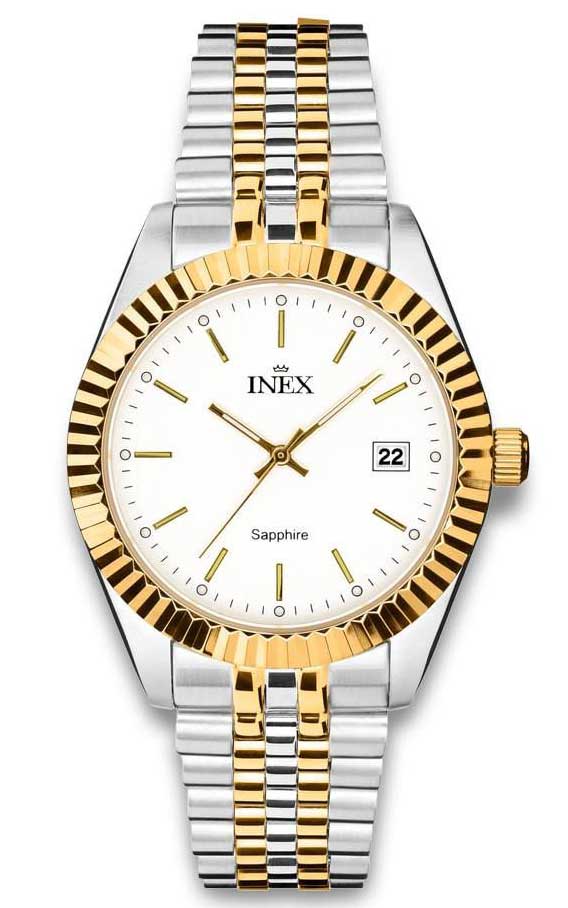Inex Mens 39.5mm A12189B4I - Quartz - Silver - Herrklocka - Rostfri stål - Safir