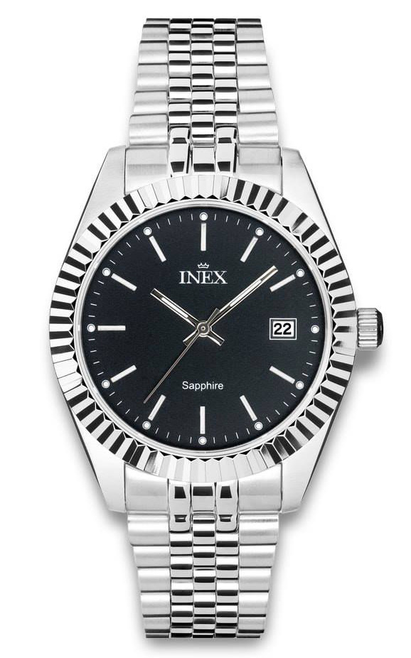 Inex Mens 39.5mm A12189S5I - Quartz - Silver - Herrklocka - Rostfri stål - Safir