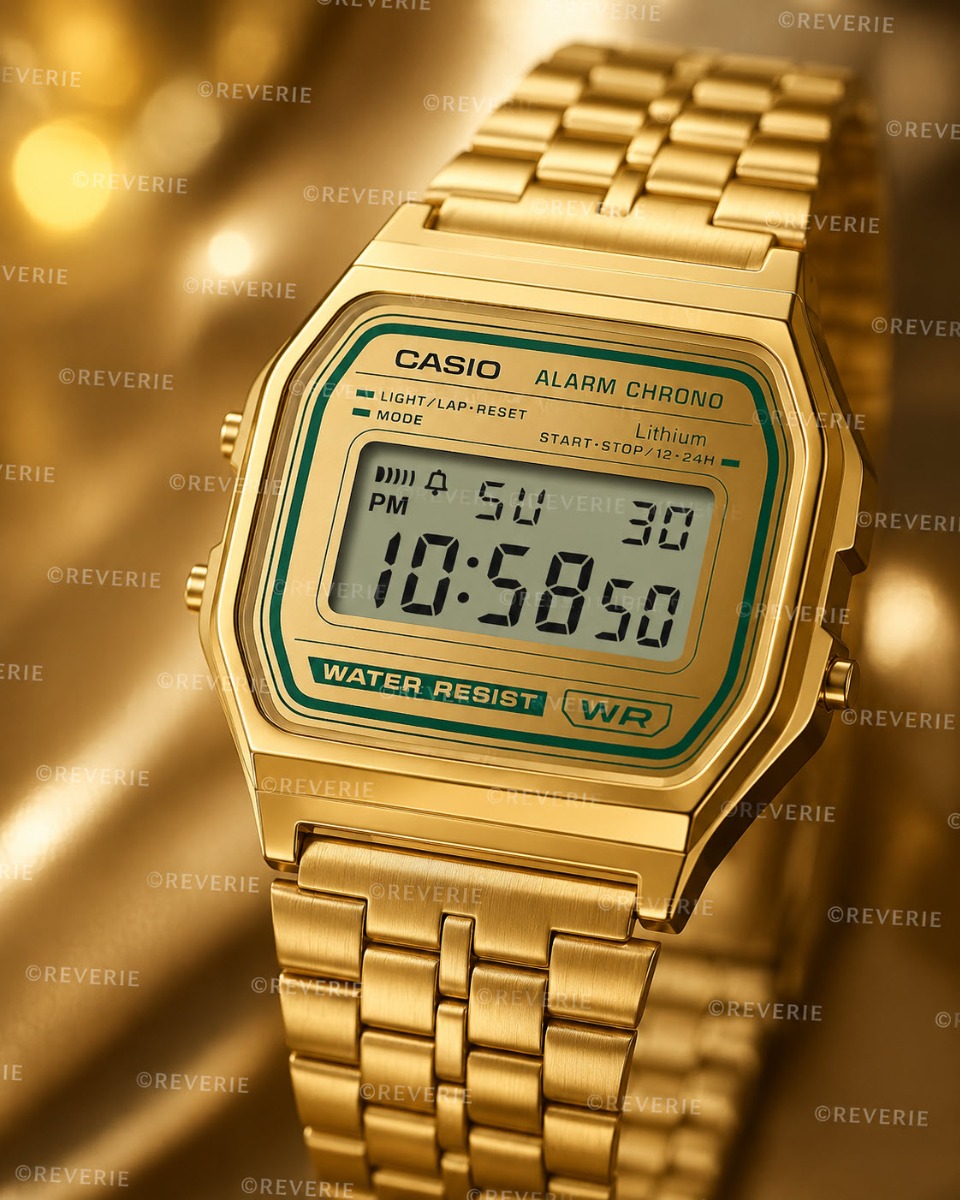 Casio Vintage guld klocka med digital display och retro känsla 33mm - Digitalt - Guld - Unisex - Rostfri stål - Härdat mineralglas