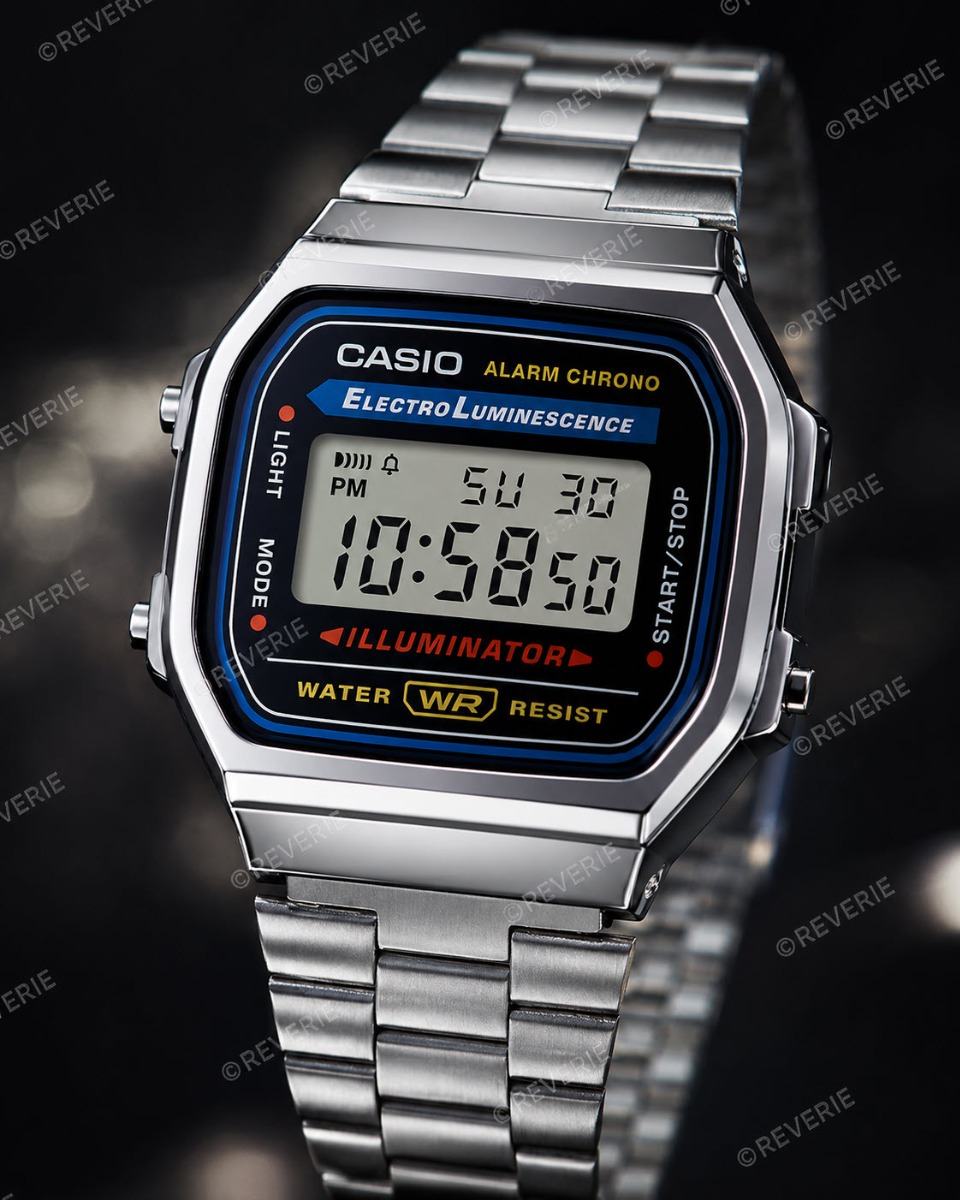 Casio | Retro digital stålklassiker i modern design - Digitalt - Silver - Unisex - Rostfri stål - Akryl