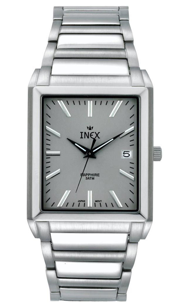 Inex Mens Silver Grey A24025S4I - Quartz - Silver - Unisex - Rostfri stål - Härdat mineralglas