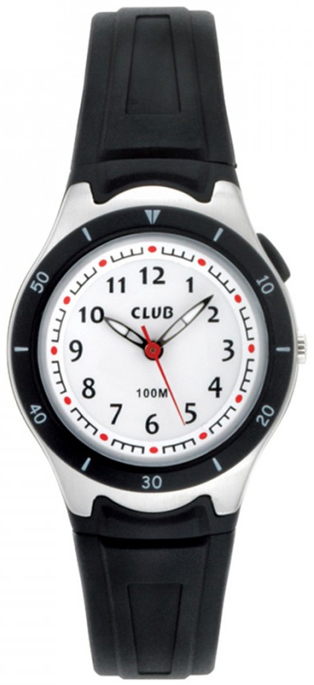 Lättöverskådlig barnklocka med gummiarmband - Club 100m Black A47103-S0A - Quartz - Silver Svart - Barnklocka - Gummi - Härdat mineralglas