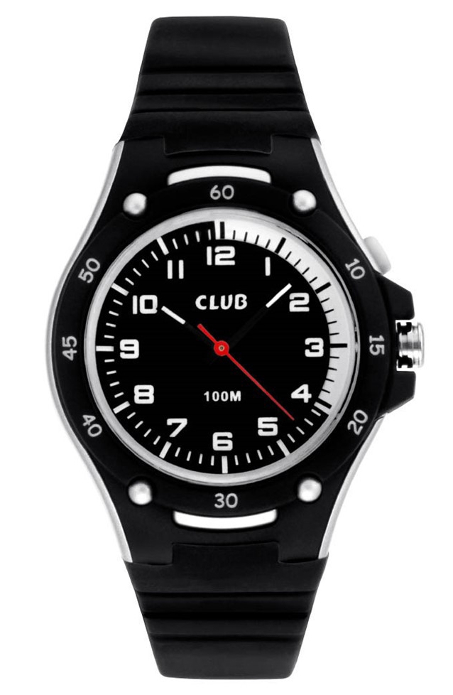 Tuff klocka som inte behövs tas av vid simning - Club 100M Black A47116S5A - Quartz - Svart - Barnklocka - Gummi - Härdat mineralglas