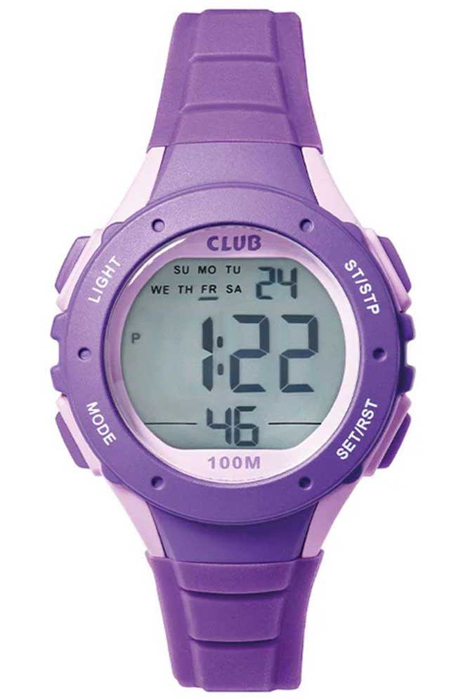 Club Children Purple 10ATM A47123PU10E - Digitalt - Lila - Barnklocka - Plast - Akryl