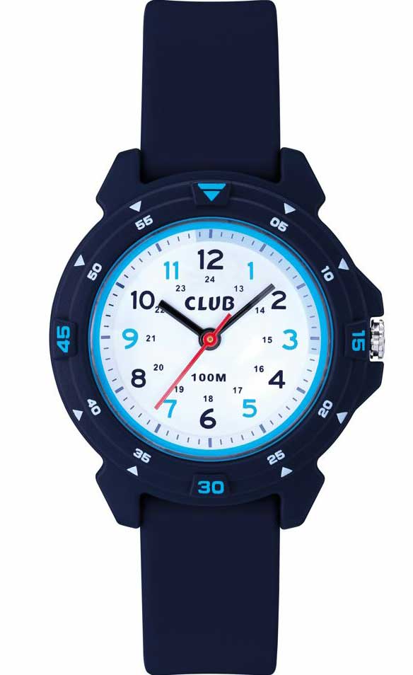 Club Children Blue 100m A47126S8A - Quartz - Blå - Barnklocka - Gummi - Akryl