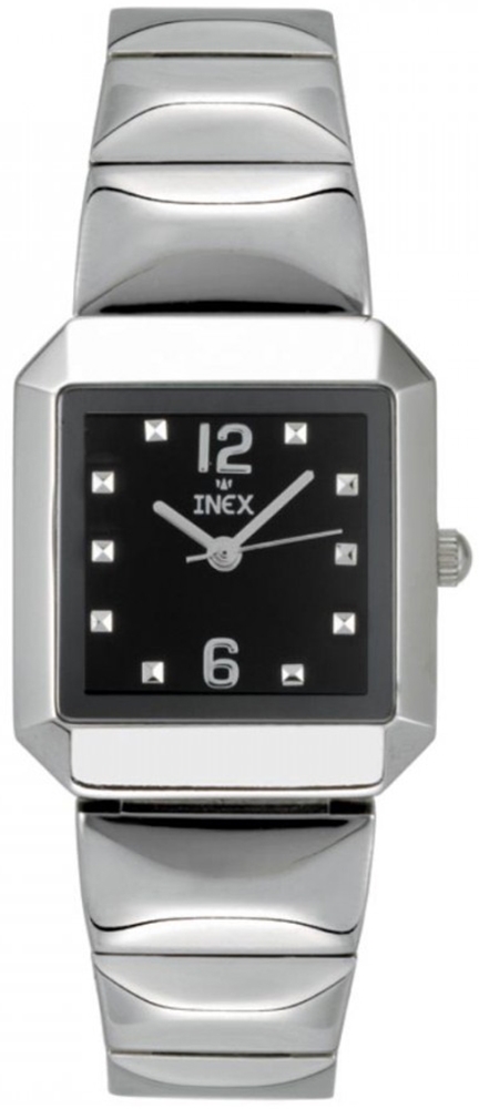 Damur - Inex Ladies Silver/Black A56519S5P - Quartz - Silver - Damklocka - Rostfri stål - Härdat mineralglas