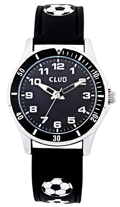 Svart barnklocka - Club 30M Black A56522S5A - Quartz - Silver - Barnklocka - Läder - Akryl