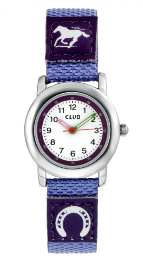 Det sägs att en hästsko kan ge tur... här kan det ge ur - Club 30M Blue White A56531-2S0A - Quartz - Silver - Barnklocka - Läder - Härdat...