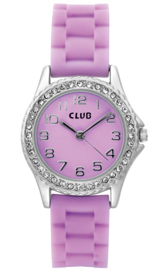 Enkel, lila och snygg - Club 30M Purple A56539S10A - Quartz - Silver - Damklocka - Gummi - Härdat mineralglas