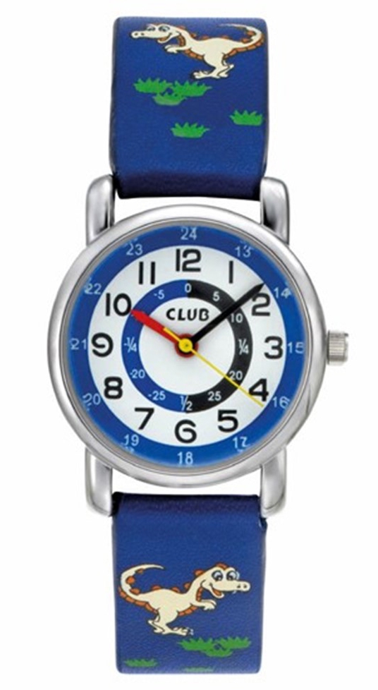 Toppenklocka för nybörjare, med 3 lager tid: 12-timmars, 24-timmars samt "hur mycket över/i timmen" - Club 30M Blue White A56542-3S0A - Quartz -...
