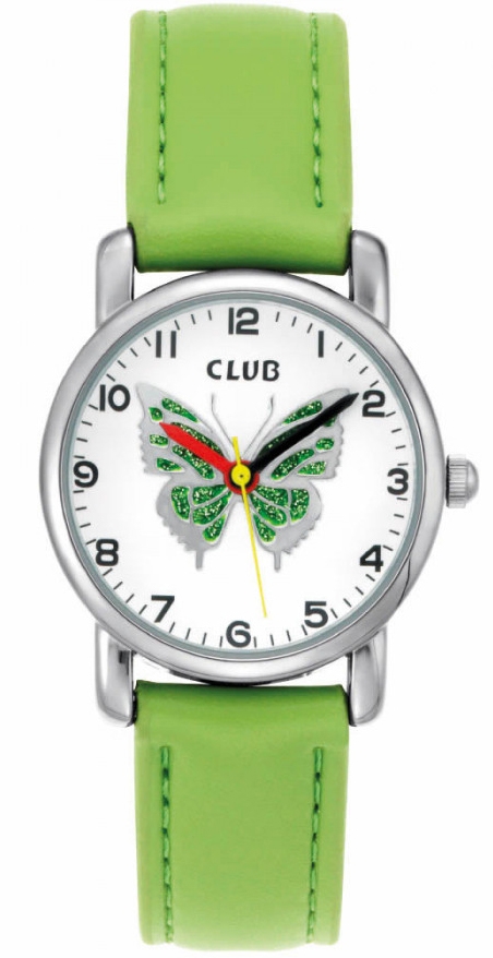 Analog barnklocka, grön - Club 30M Green White A56544-2S0A - Quartz - Silver - Barnklocka - Gummi - Härdat mineralglas