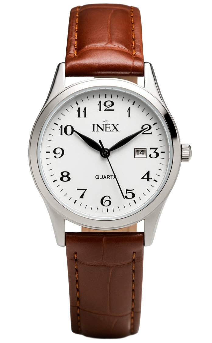 INEX Classic Lady Leather 30mm - Quartz - Silver - Damklocka - Läder - Härdat mineralglas