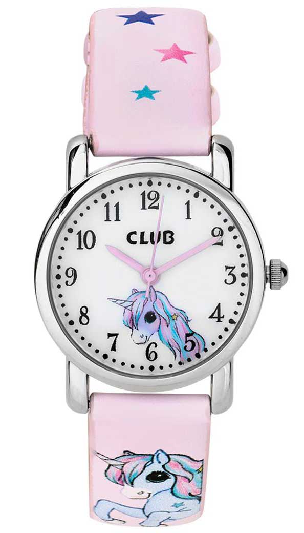 Club Children Pink 30m A56555-1S0A - Quartz - Grå - Barnklocka - Läder - Härdat mineralglas