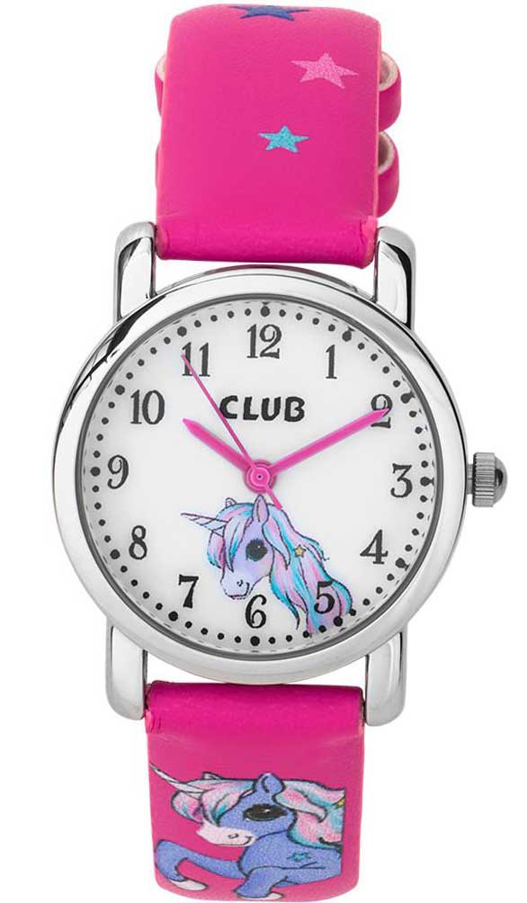 Club Children Pink 30m A56555-2S0A - Quartz - Silver - Barnklocka - Läder - Härdat mineralglas