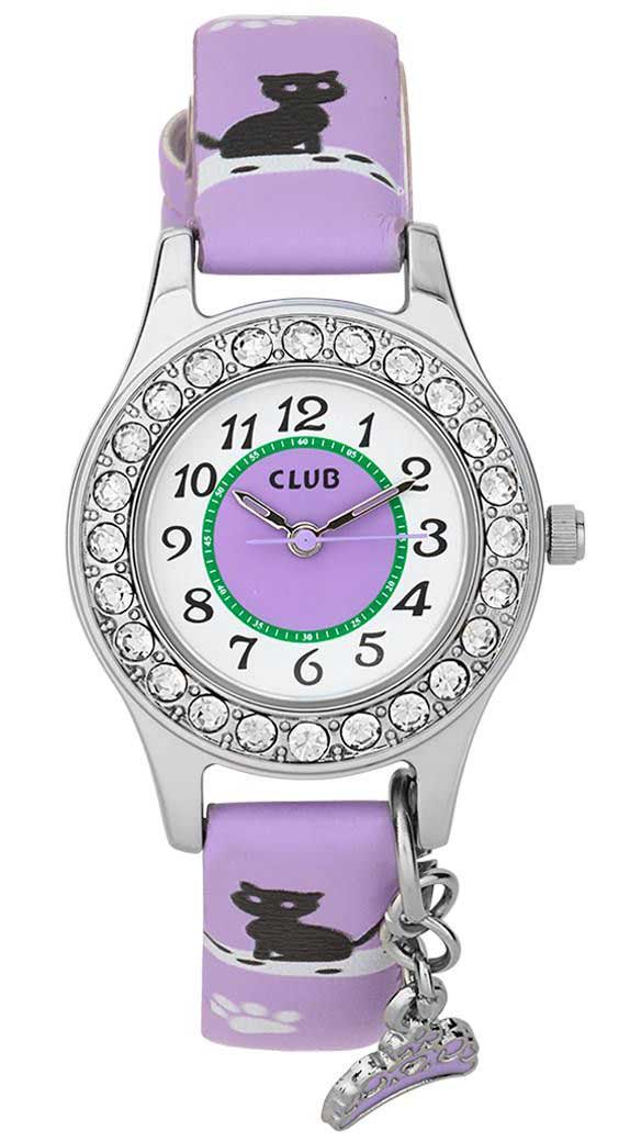 Club Children Pink 30m A56557-3S0A - Quartz - Silver - Barnklocka - Läder - Härdat mineralglas