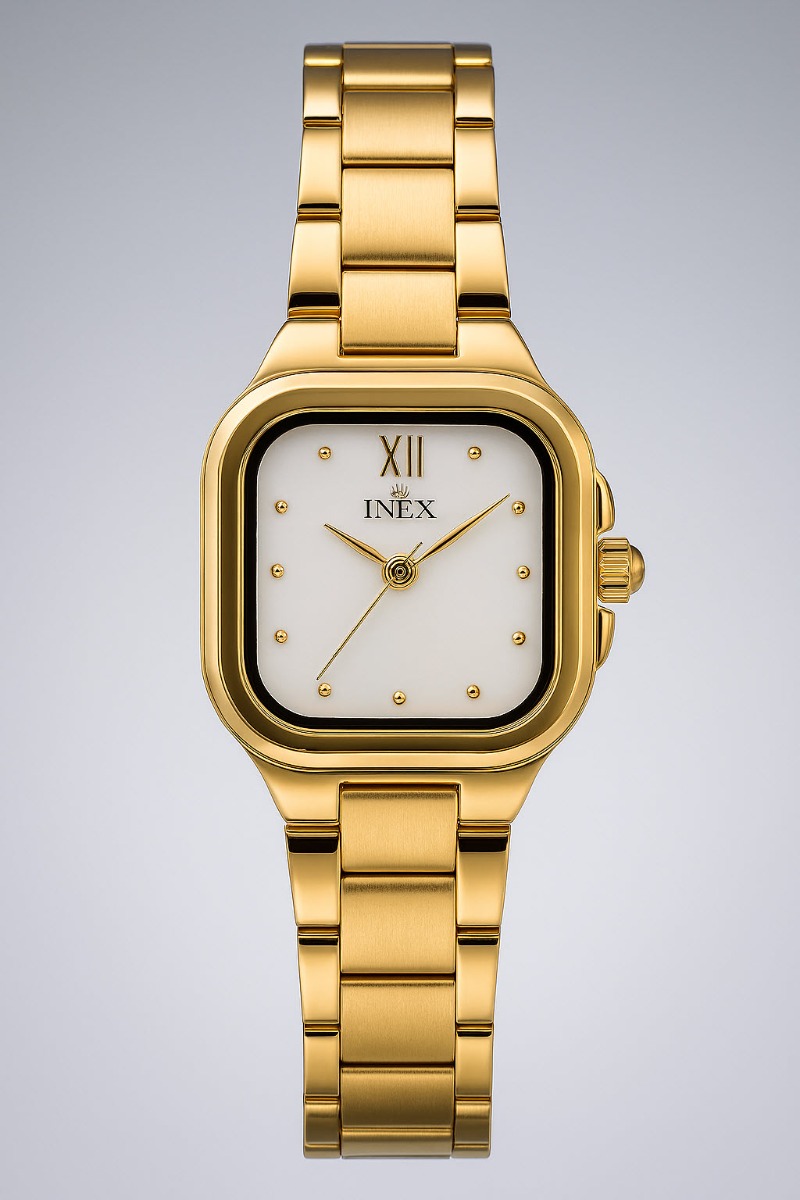 Inex Petite Golden Classic Ladies 22mm - Quartz - Guld - Damklocka - Rostfri stål - Härdat mineralglas