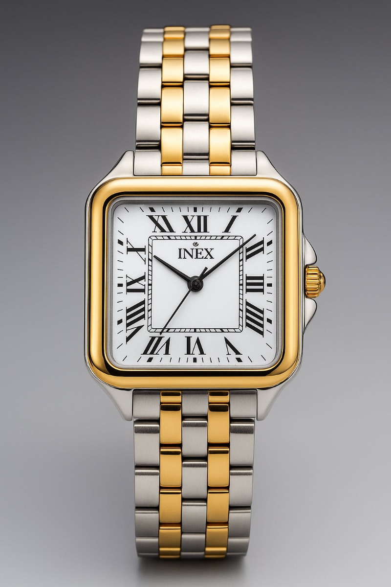Inex Two-Tone Classic Ladies 27mm - Quartz - Silver - Damklocka - Rostfri stål - Härdat mineralglas