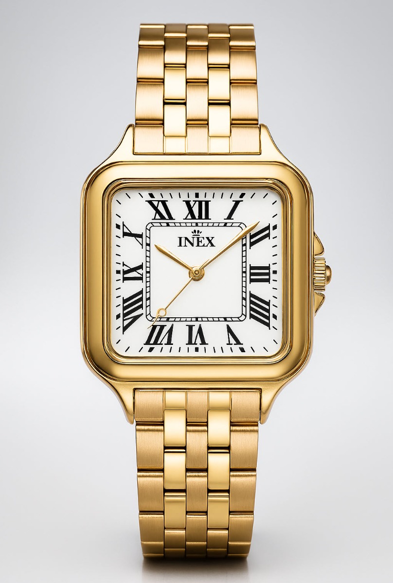 Inex Golden Classic Ladies 27mm - Quartz - Guld - Damklocka - Rostfri stål - Härdat mineralglas